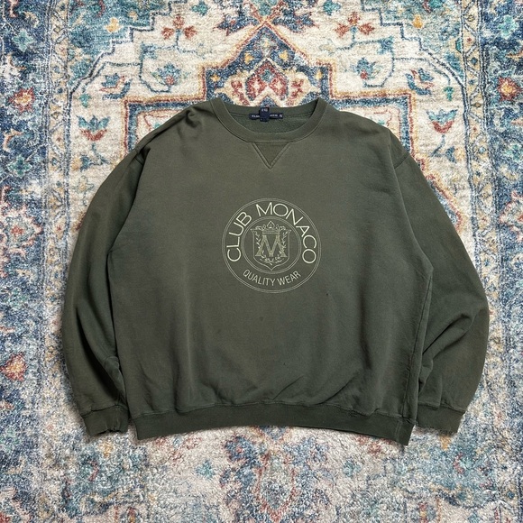 Club Monaco Other - Vintage Club Monaco Green Logo Crewneck Size XL